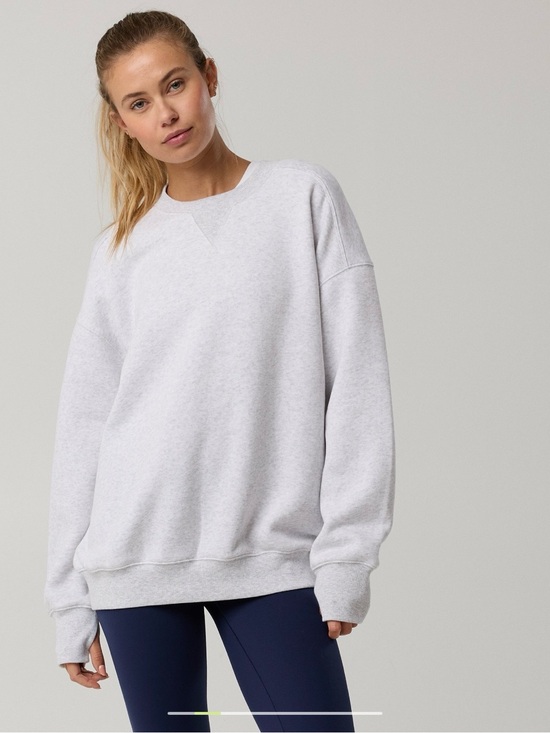 aerie Sweaters - OFFLINE by Aerie Cloud Fleece Oversized Crewneck Sweatshirt-Light Heather Gray